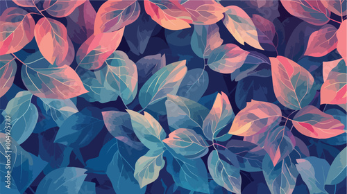 Leafs plant blurred colors pattern Vector stylee vector