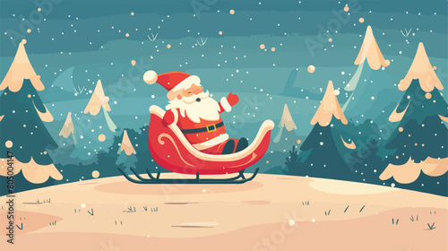 Santa claus on sleigh avatar character Vector illustration