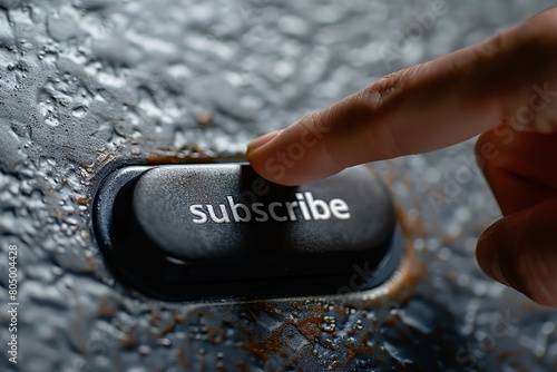 The finger presses the subscribe button