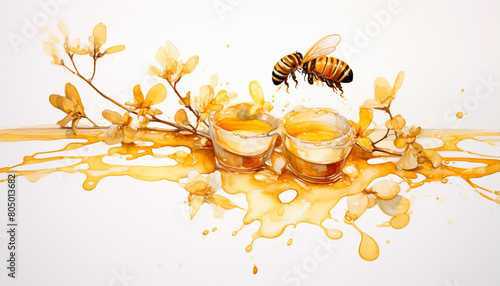  honey suckle water color image