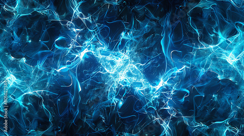 Blue nervecell network wave activity background.