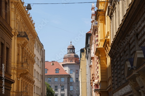 The New Town (Czech: Nové Město), street crossing Jeruzalémská and Opletalovy,Prague