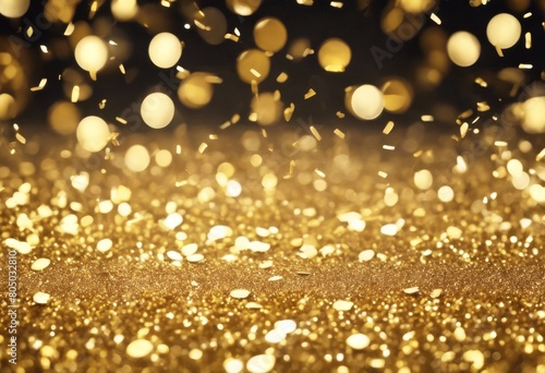 'confetti glitter Gold background shiny glistering glittering spangled shine decoration glow abstract shimmer light yellow texture gleam sparkle brig'