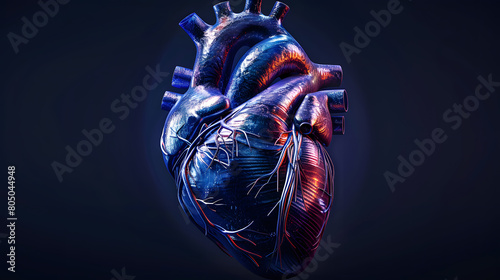 Human heart with cardiogram for medical heart health care background,