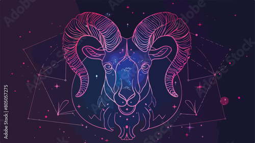 Aries Horoscope sign vector - Zodiac astrology element