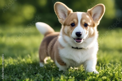 'funny welsh grass summer puppy pembroke very walks green corgi cute dog pet animal terrier brown canino white domestic young doggy breed jack friends retriever mammal sitting russell small adorable'