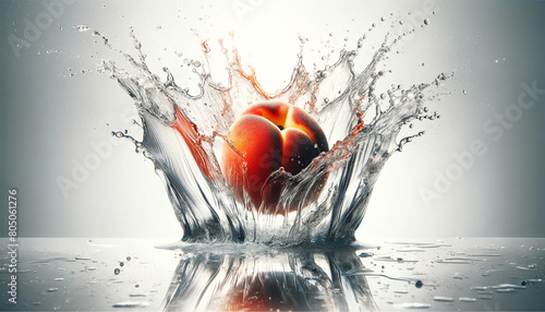 The white background of a peach drowning