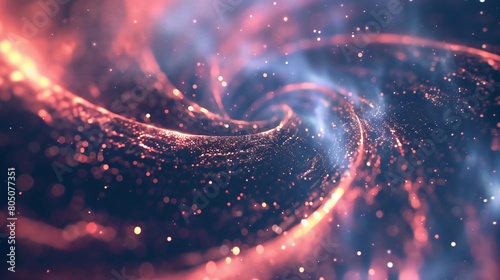 Nebula Cascade: Nebula euphoria cascades in gentle waves within a cosmic spiral.