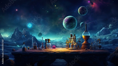 Concept science technology laboratory background.