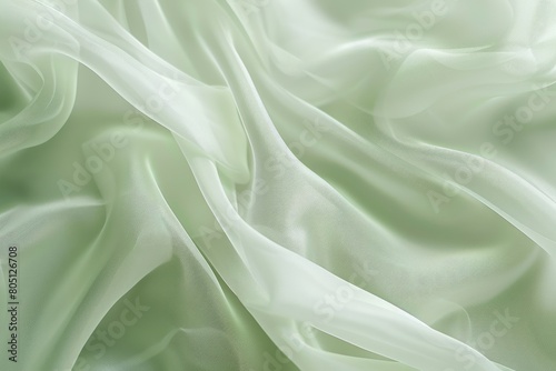 sage green silk fabric with soft folds AIG51A.