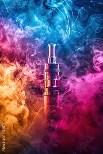 colored smoke electronic cigarette close-up