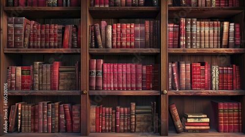 Amazing Old bookshelf in library
