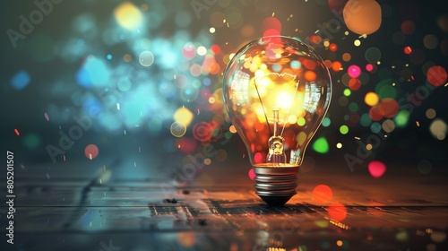 A conceptual image showcasing a light bulb as a metaphor for an innovative breakthrough and smart idea, symbolizing genius marketing strategy planning and creative thinking in business.