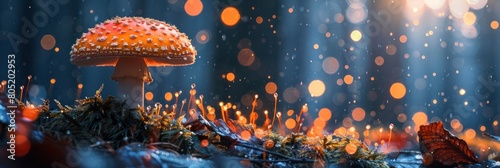 Enchanted Mushroom in Mossy Forest