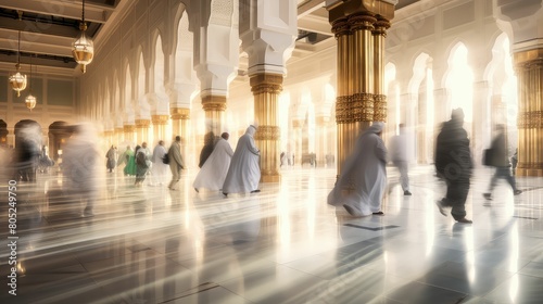prayer blurred interior masjid nabawi