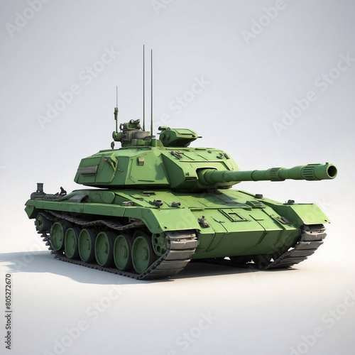 Green Military Tank - LEGO Combat Vehicle with Gun Turret