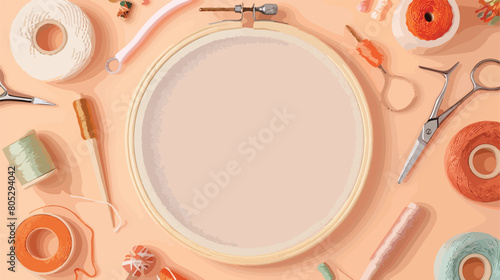 Wooden embroidery hoop with canvas and sewing supplier