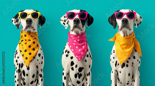 Dog Days of Summer: Fashionable Dalmatians in Sunglasses