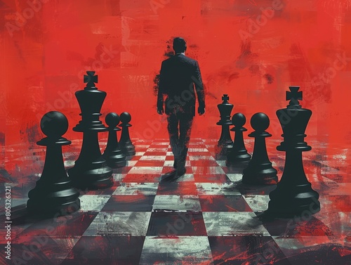 "Strategic Chess Master: A Businessman's Clever Maneuvering on the Corporate Board"