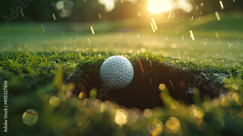 Golf hole and ball