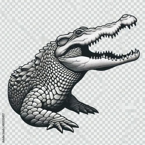 crocodile isolated on transparent background Generative ai