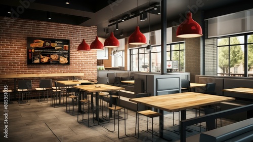counter fast food restaurant interior