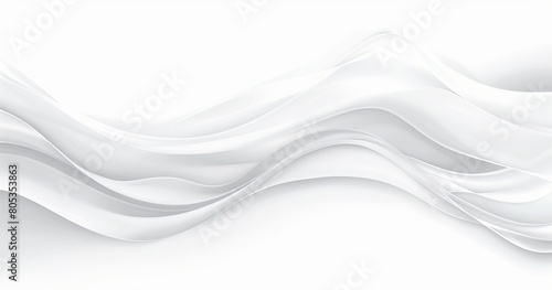 This image shows flowing white waves creating a sense of smooth movement on a pure white background It conveys simplicity and elegance