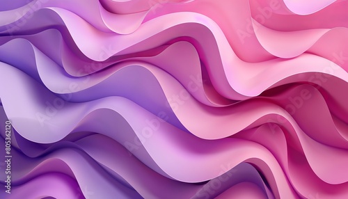 The image displays a soft, undulating wave pattern in soothing purple and pink shades, perfect for a calm background