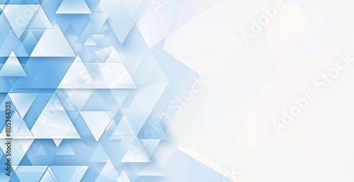 This abstract image with a plethora of blue geometric triangles conveys modernity and technological advancement