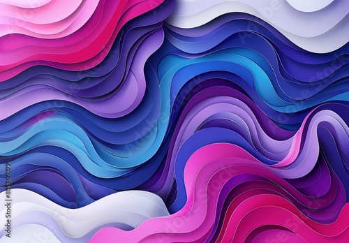 Vibrant waves made from layered paper in a flowing abstract pattern, representing movement and creative expression