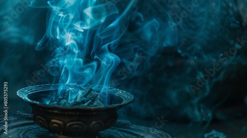 Burning Incense Stick Amidst Smoke and Flames