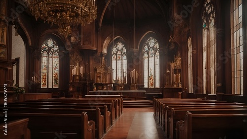 interior of a church HD 8K wallpaper Stock Photographic Image