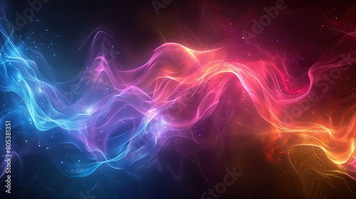 Abstract glowing background with vibrant streaks of light and color