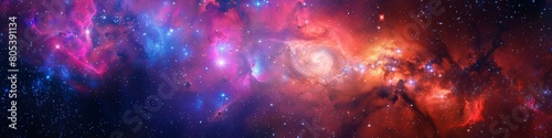 Milky way Galaxy with Stars and space dust in the Universe. Video game background, screen wallpaper