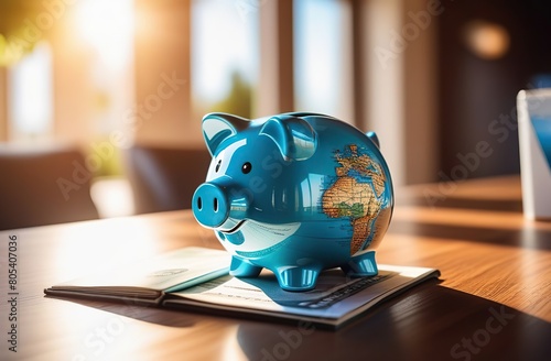 Budgeting for summer travel with a piggy bank 