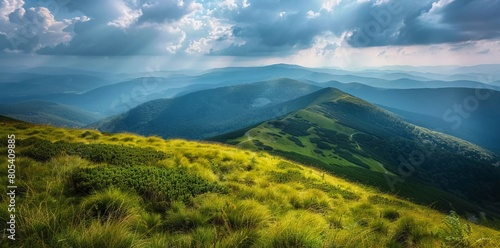 Incredible view of the Bieszczady Mountains in Poland.