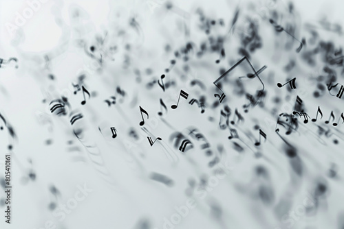 music musical notes Black notes symbol on white background musical movement.