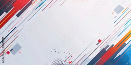 red white sporty background, speed motion design with spot strip and copy space, modern minimal in cheerful and freedom energy feeling, Generative Ai