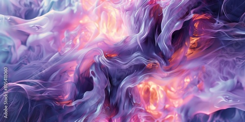 Abstract Painting Featuring Purple and Pink Colors