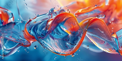 Close Up of Blue and Orange Liquid