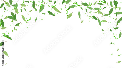 greenery leaves and confetti element decoration round background seasonal festival