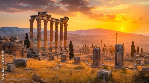 ancient columns of ancient roman buildings