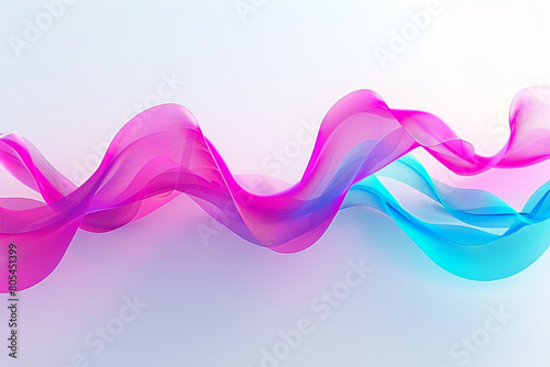 Neon tiddle waves in a fusion of bright fuchsia and cobalt blue, bringing a vibrant and lively energy to a solid white background.
