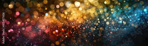 A vibrant and colorful rainbow-hued backdrop, slightly out of focus, creating a blurred effect