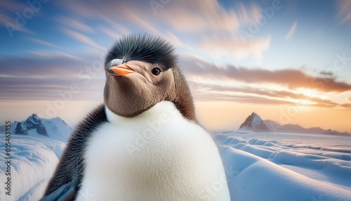 Very cute penguin, detailed, 3D character, fluffy, soft, big eye, detailed, realistic