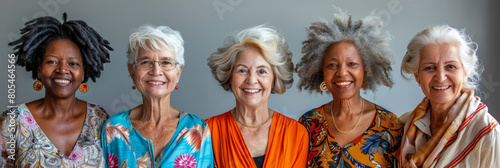 In their retirement, a diverse group of cheerful grandmothers and housewives bond indoors.