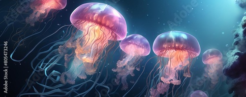 Dive deep into a mesmerizing underwater world where jellyfish dance