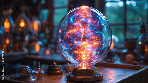 Watch as vivid tendrils of electrified gas dance within the glass bulb's container, producing an ethereal light that catches the eye. All of this is caught in breathtaking high definition clarity