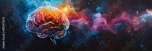 Detailed human brain illustration