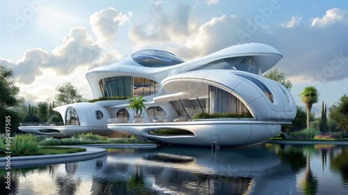 Modern house in 2056 year